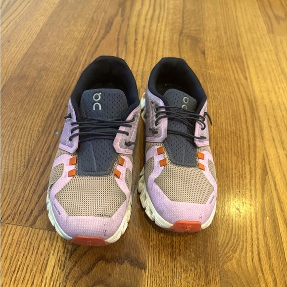 On Running Shoes - On Running Pink and Gray Sneakers